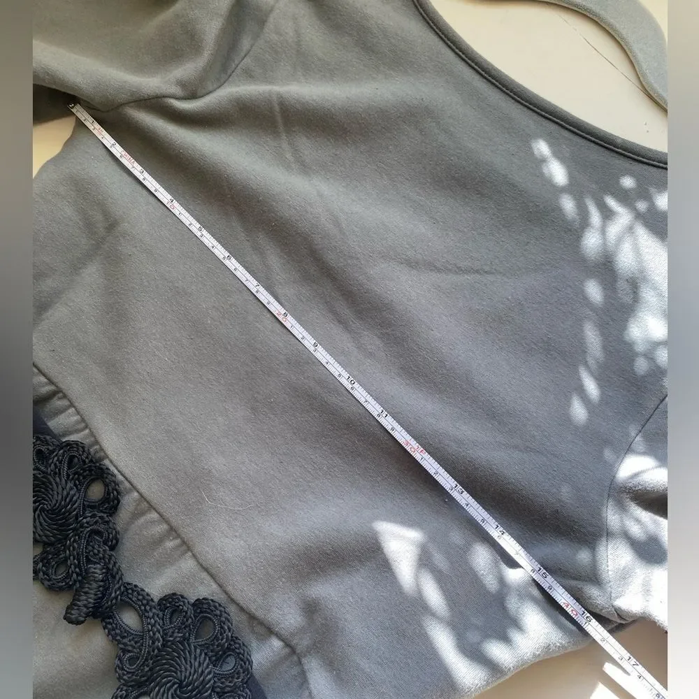 Vfish Gray Dress with Black Lace Belt Size Medium